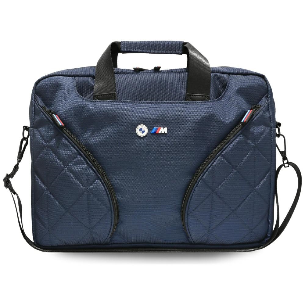 BMW Nylon Pockets & Metal Logo 16" Kannettavan laukku - laivastonsininen