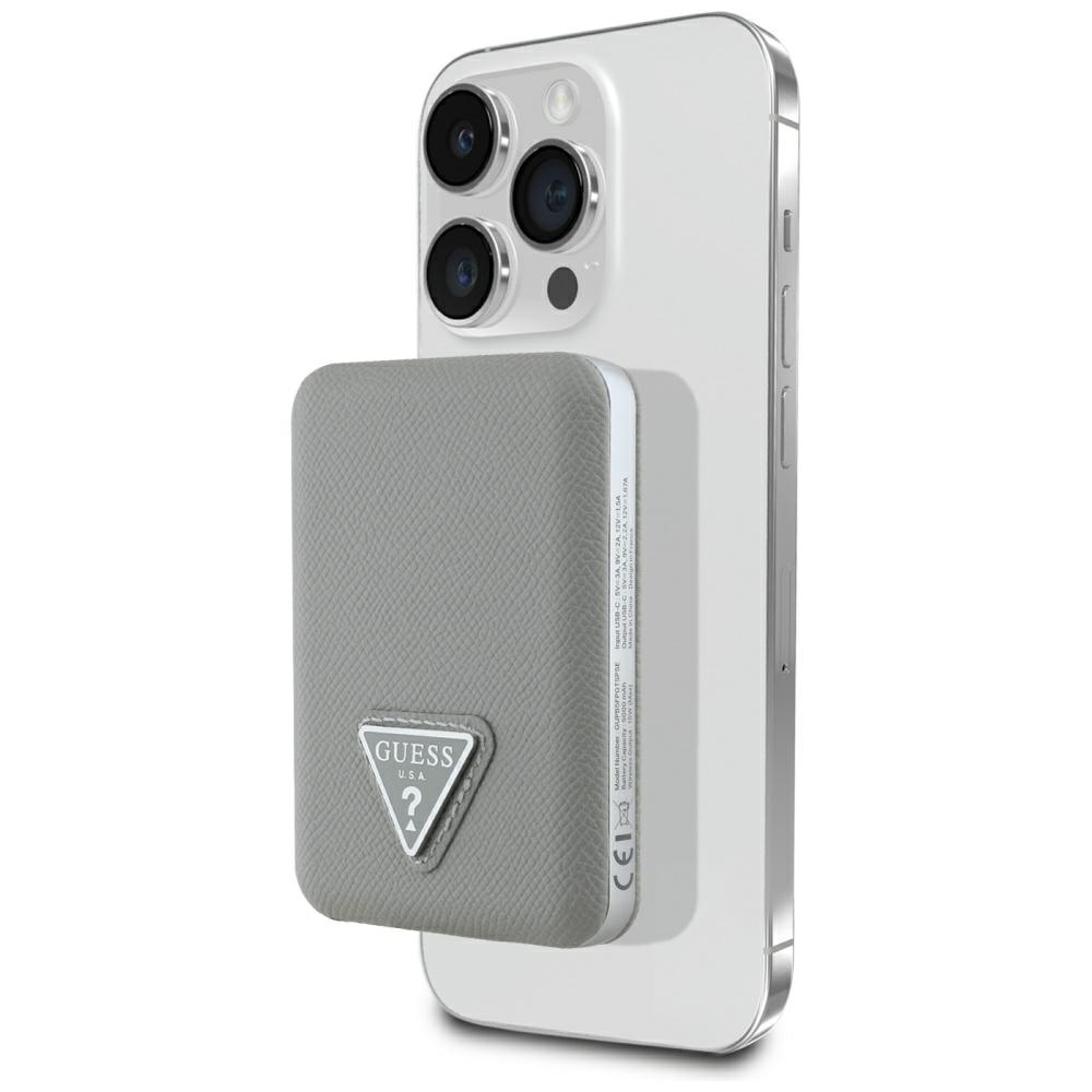 Guess Grained Triangle Varavirtalähde MagSafe 5000mAh 15W USB-C - beige