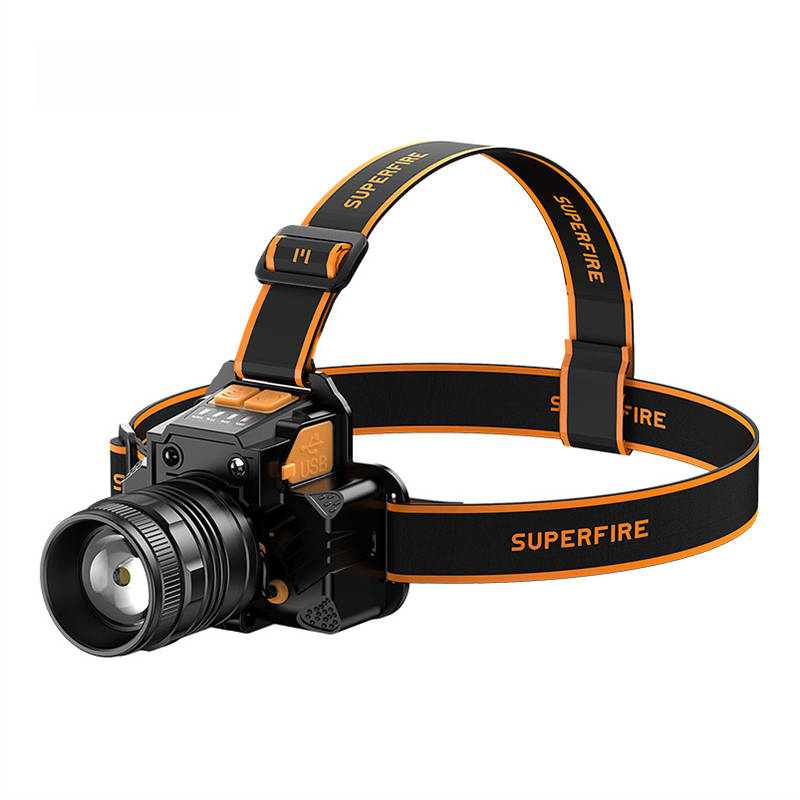 Superfire HL58 otsalamppu, 350 lm, USB, 3 tilaa, 200m