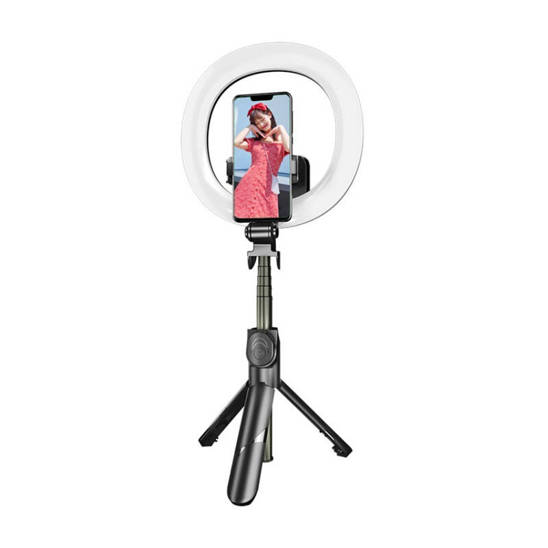 Selfiekepit / kolmijalka Puluz LED-valorenkaan kanssa