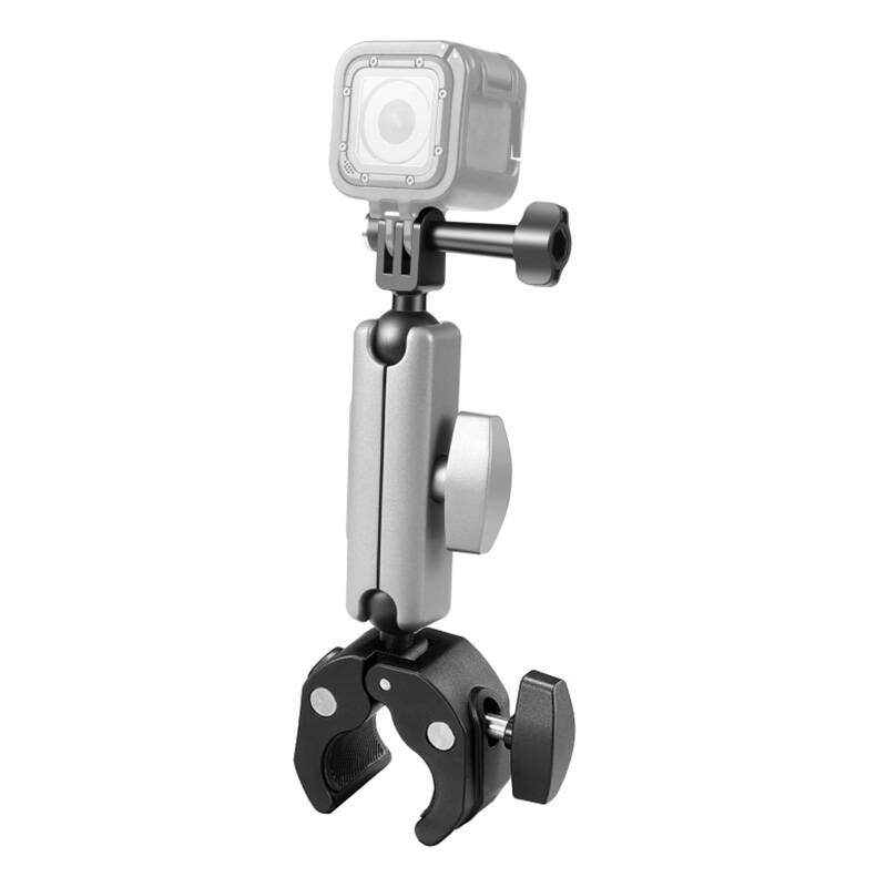 Puluz moottoripyörän kiinnike urheilukameroille (DJI, GoPro, Insta360) (musta)