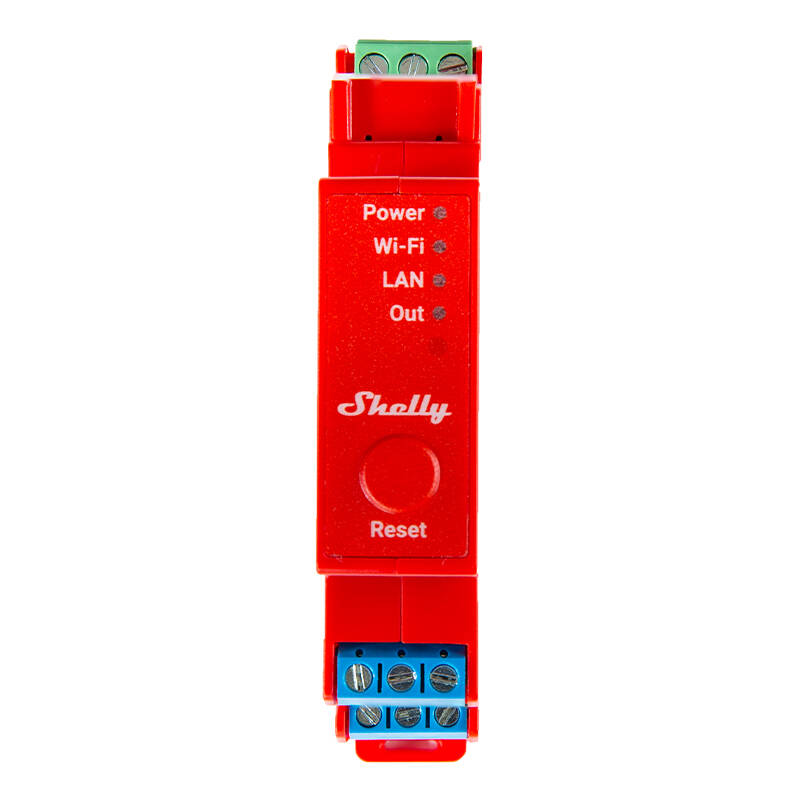 Shelly Pro 1PM DIN-kisko kytkin tehomittauksella, 1-kanavainen, WiFi/LAN