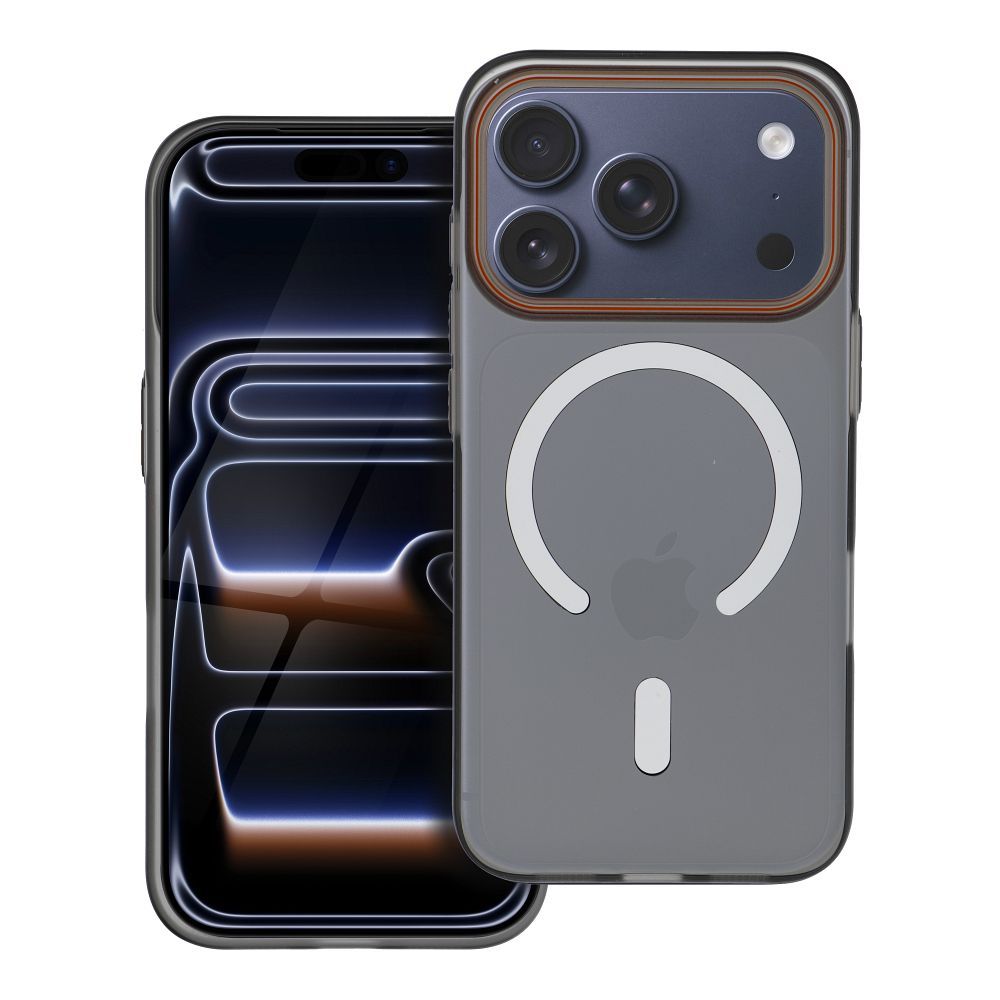 Suojakuori iPhone 17 PRO MAX:lle Go Orange yhteensopiva MagSafen kanssa musta