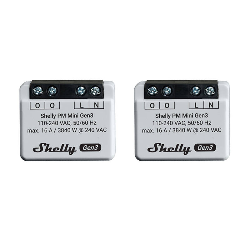 Shelly PM Mini Gen3 2 ohjaimen setti, WiFi/Bluetooth