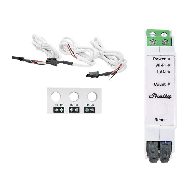 Shelly Pro 3EM-3CT63 WiFi 1/3-kanavainen tehonkulutusmittari