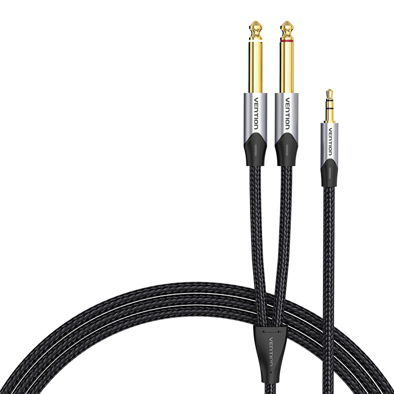 Äänikaapeli mini jack 3,5 mm - 2x jack 6,35 mm uros Vention BARHK 8 m