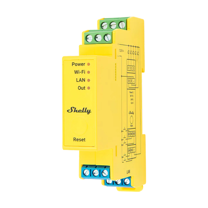 Shelly RGBWW Pro WiFi 5-kanavainen DIN-kisko-valoohjain