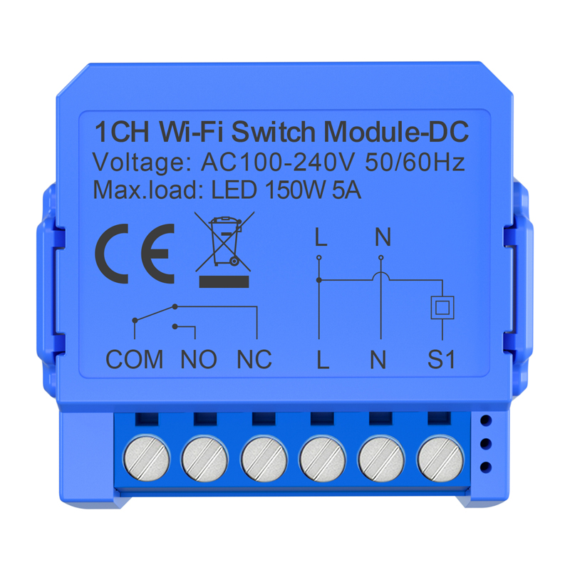 Älykäs 1-kanavainen WiFi-kytkentämoduuli jännitteettömällä DC-kontaktilla Avatto WSM16-DC-1