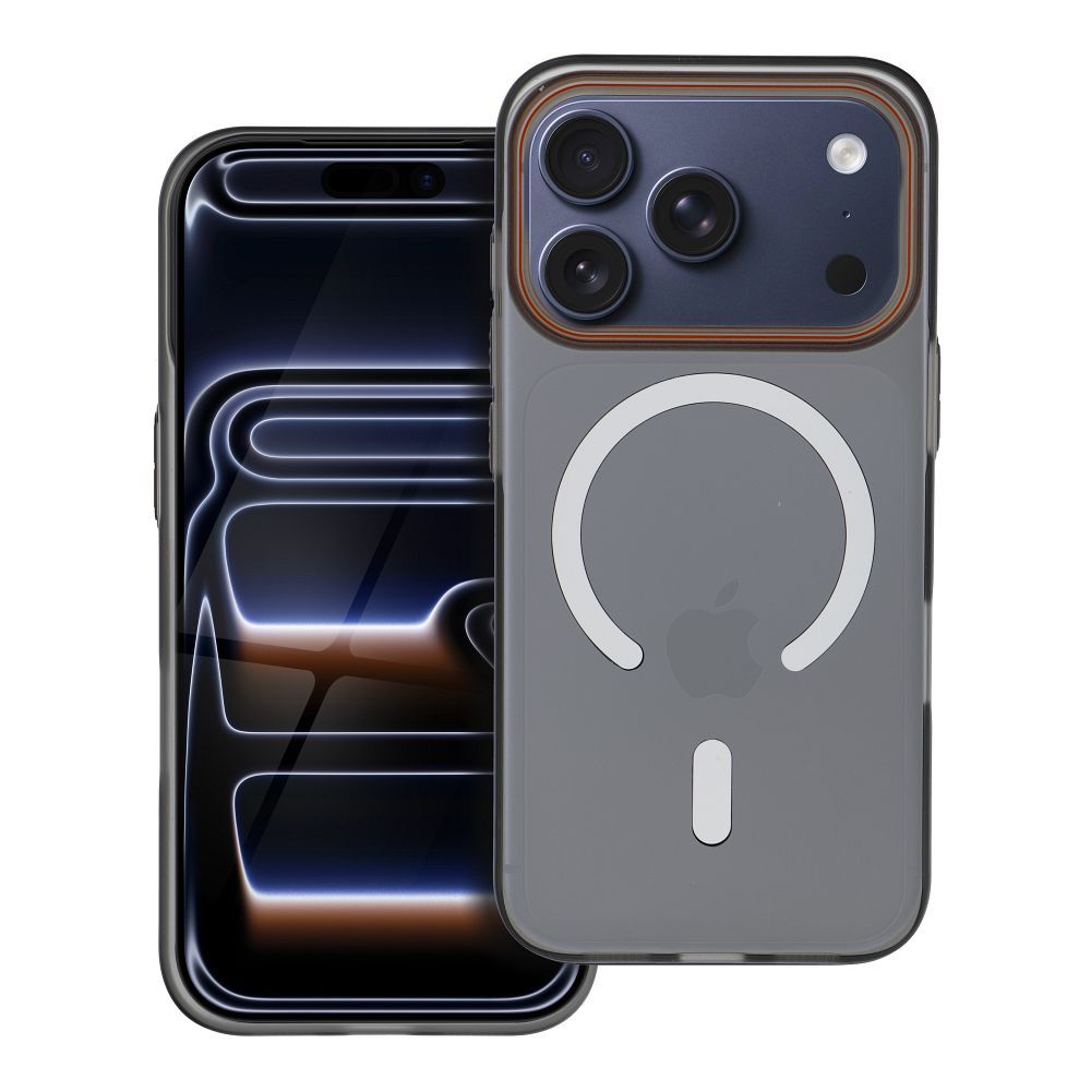 Suojakuori iPhone 17 AIR:lle Go Orange yhteensopiva MagSafen kanssa musta