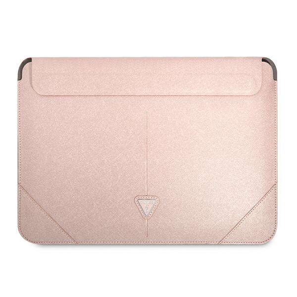 Guess Saffiano Triangle Logo suojakuori 16 tuuman kannettavalle - vaaleanpunainen