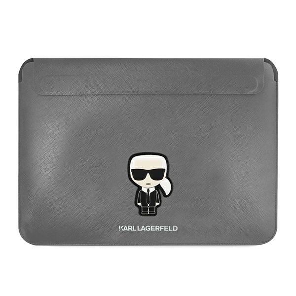 Karl Lagerfeld Saffiano Ikonik Karl suojakuori 13-14 tuuman kannettavalle - hopeinen