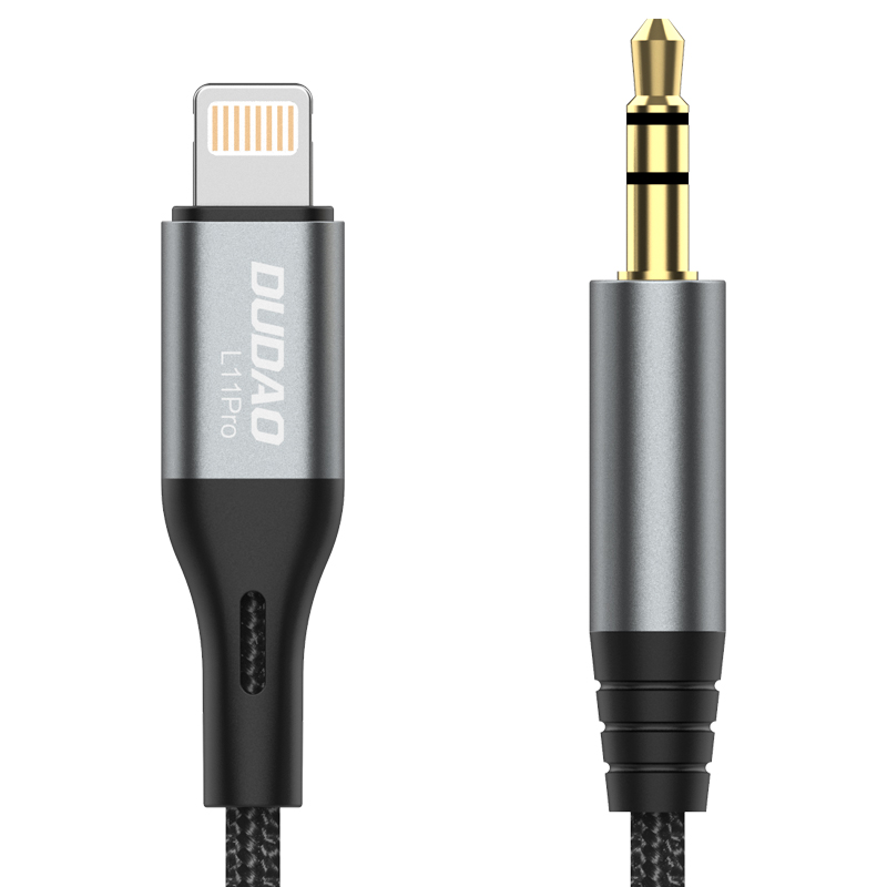 Audio adapter Dudao (L11 Pro) from "lightning" į 3,5mm grey