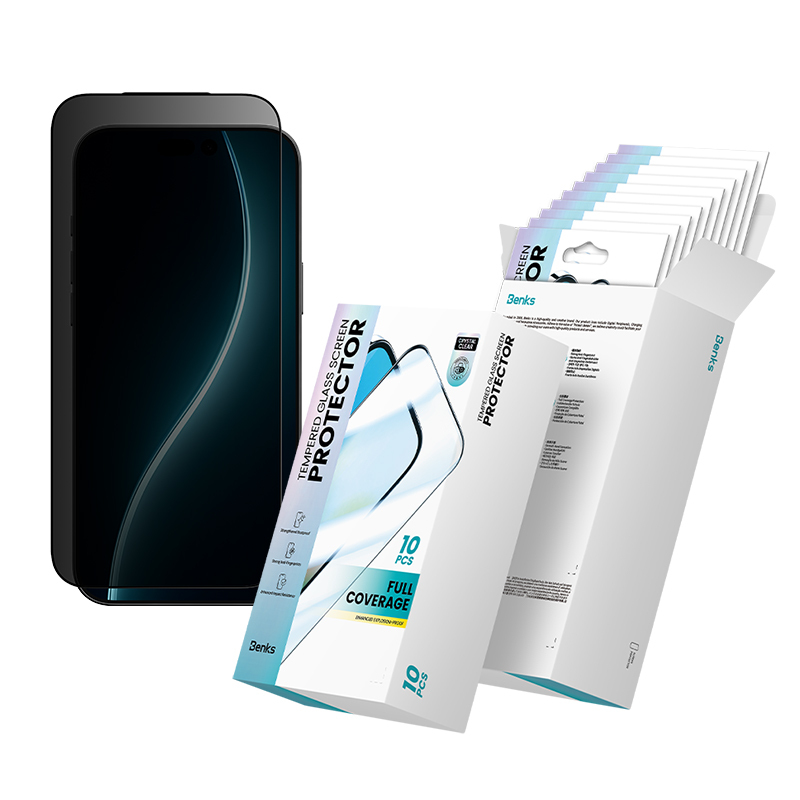 Benks Karkaistu lasi Air Shield Privacy (TF70) iPhone 17 Pro Maxille musta - 10 kpl