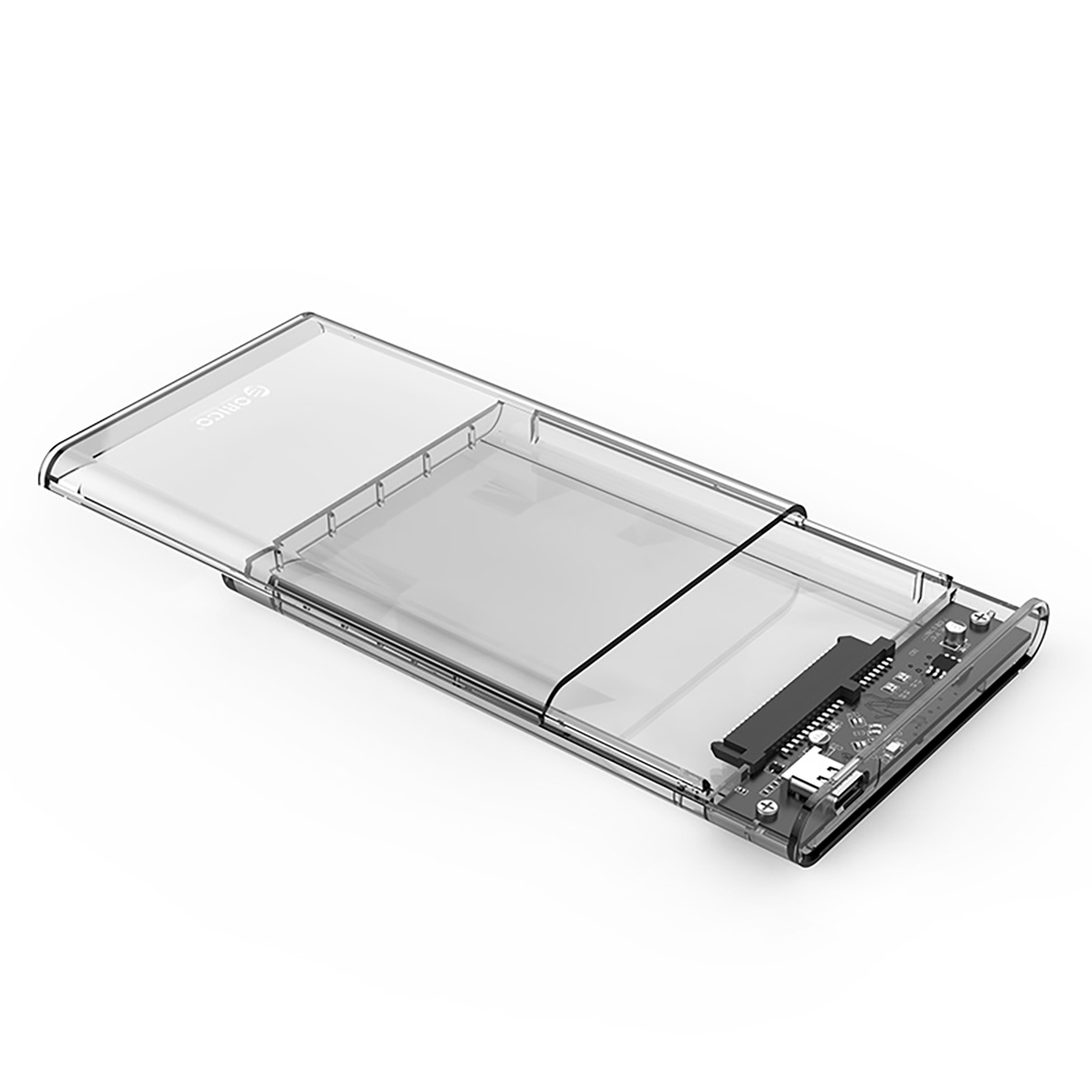 Orico 2139C3 2,5" HDD/SSD USB-C 5Gb/s -levykotelo - läpinäkyvä