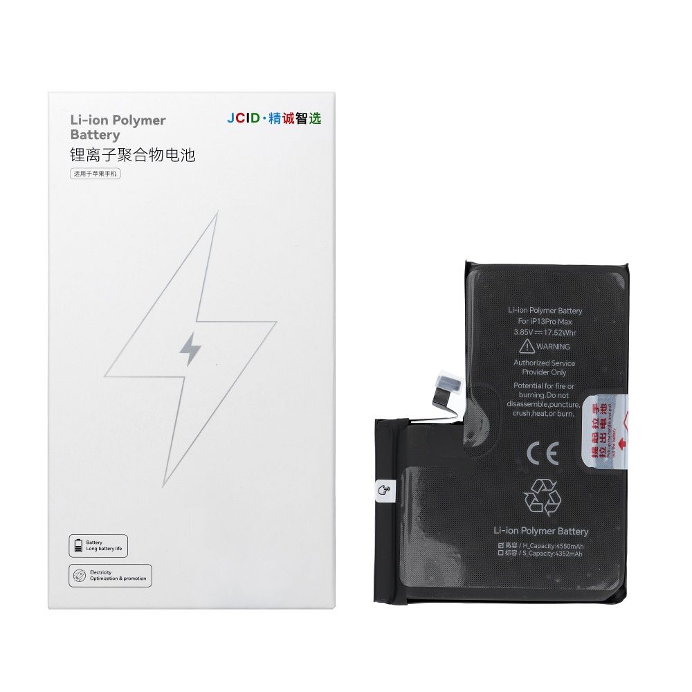 JCID Akku iPhone 13 Pro Max:lle 4550 mAh (suuri kapasiteetti)