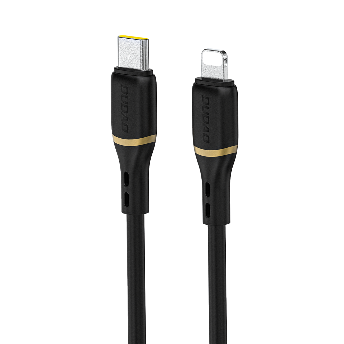 Dudao L25X USB-C - Lightning kaapeli 1m 30W pehmeällä silikonikuorella - musta
