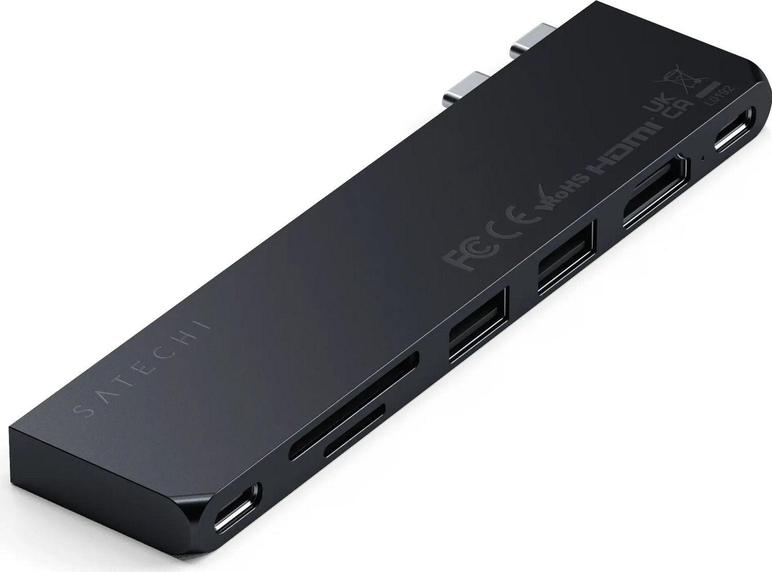 Sovitin HUB 7-in-1 2 x USB C Satechi Pro HUB Slim ST-HUCPHSD MacBookille midnight