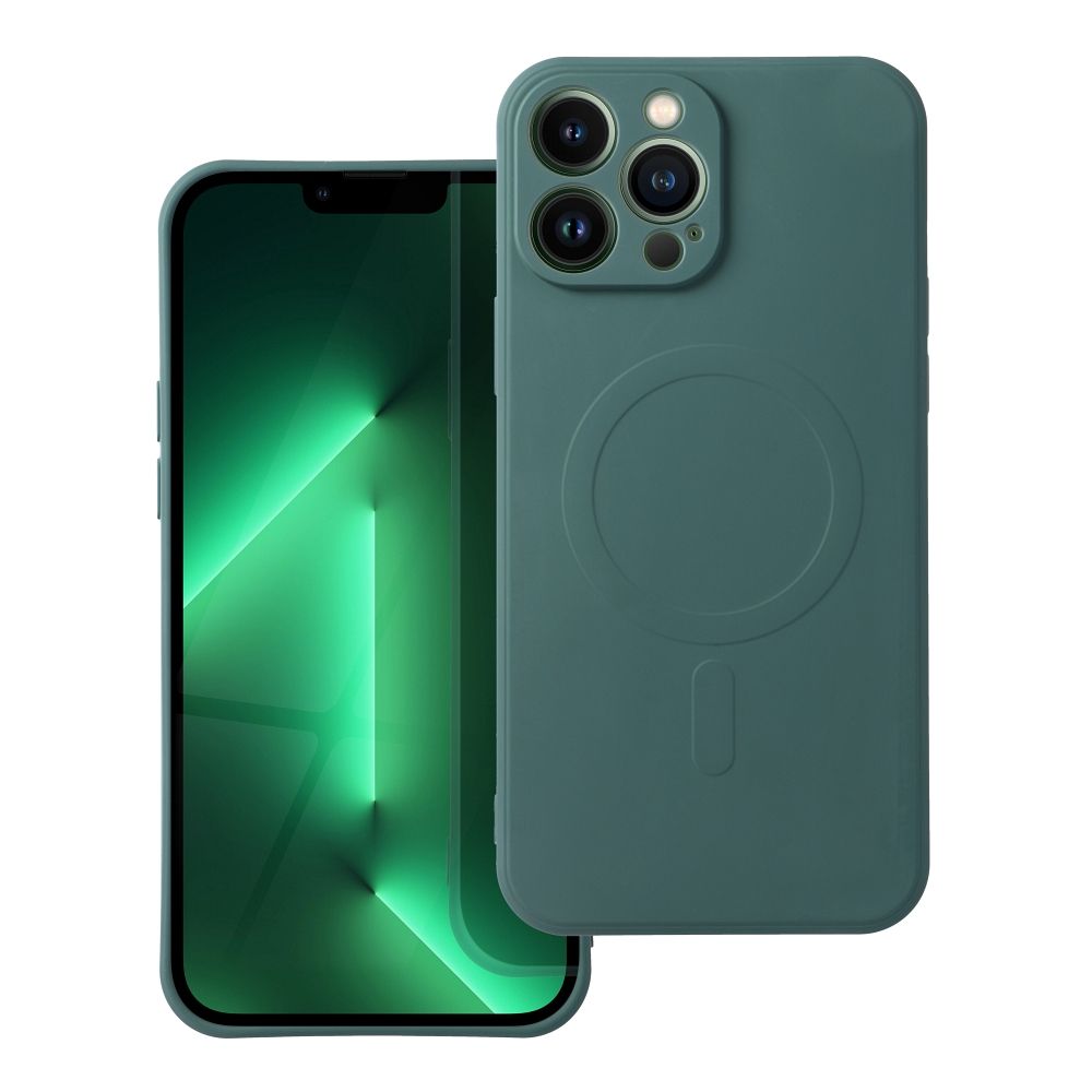 Suojakuori Samsung A37:lle Silicone Mag Cover MagSafe-yhteensopiva vihreä