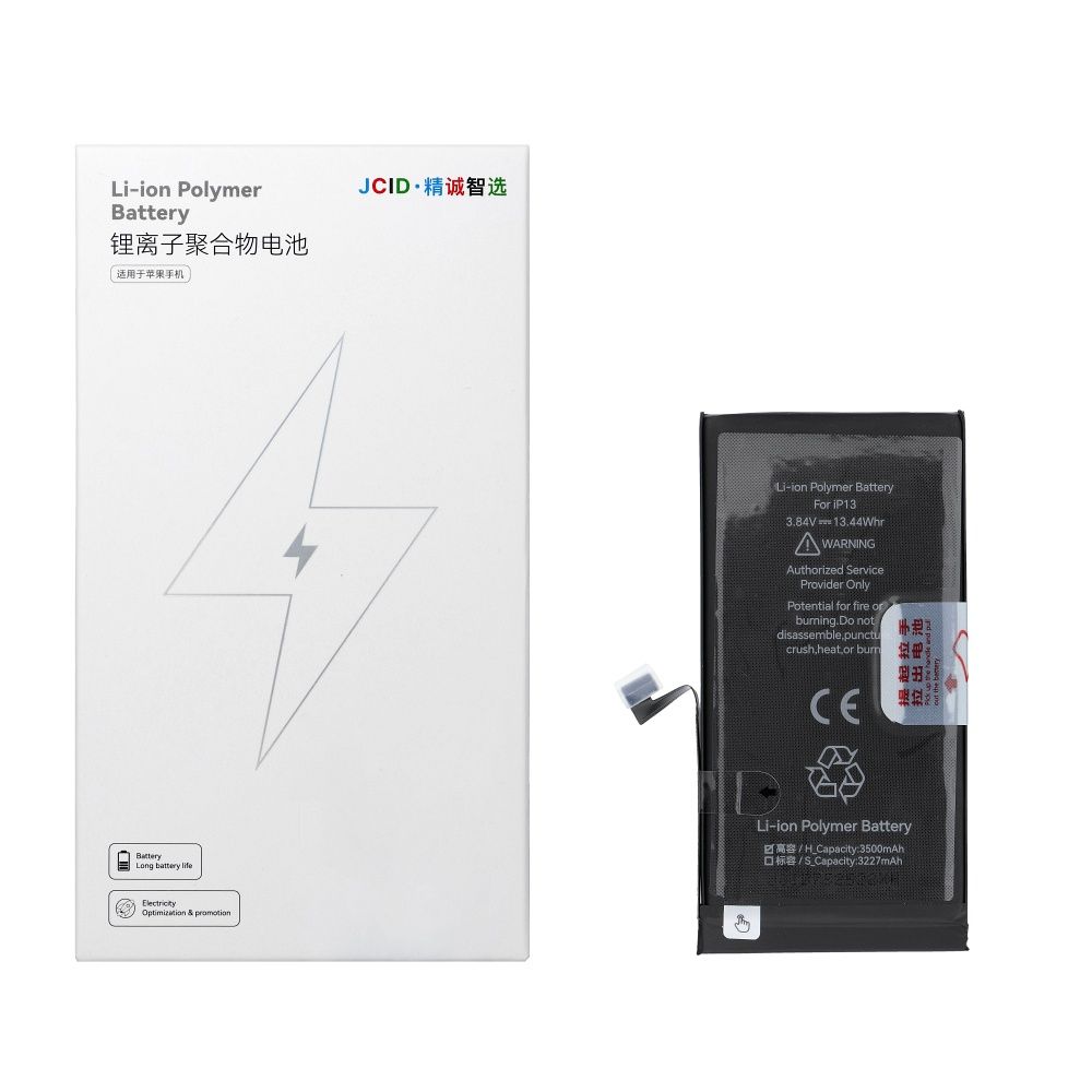 JCID Akku iPhone 13:lle 3500 mAh (suuri kapasiteetti)