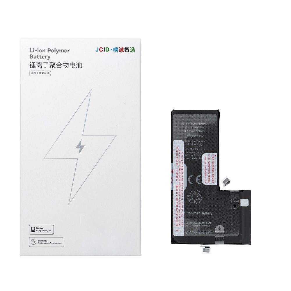 JCID Akku iPhone 11 Pro Max:lle 4440 mAh (suuri kapasiteetti)