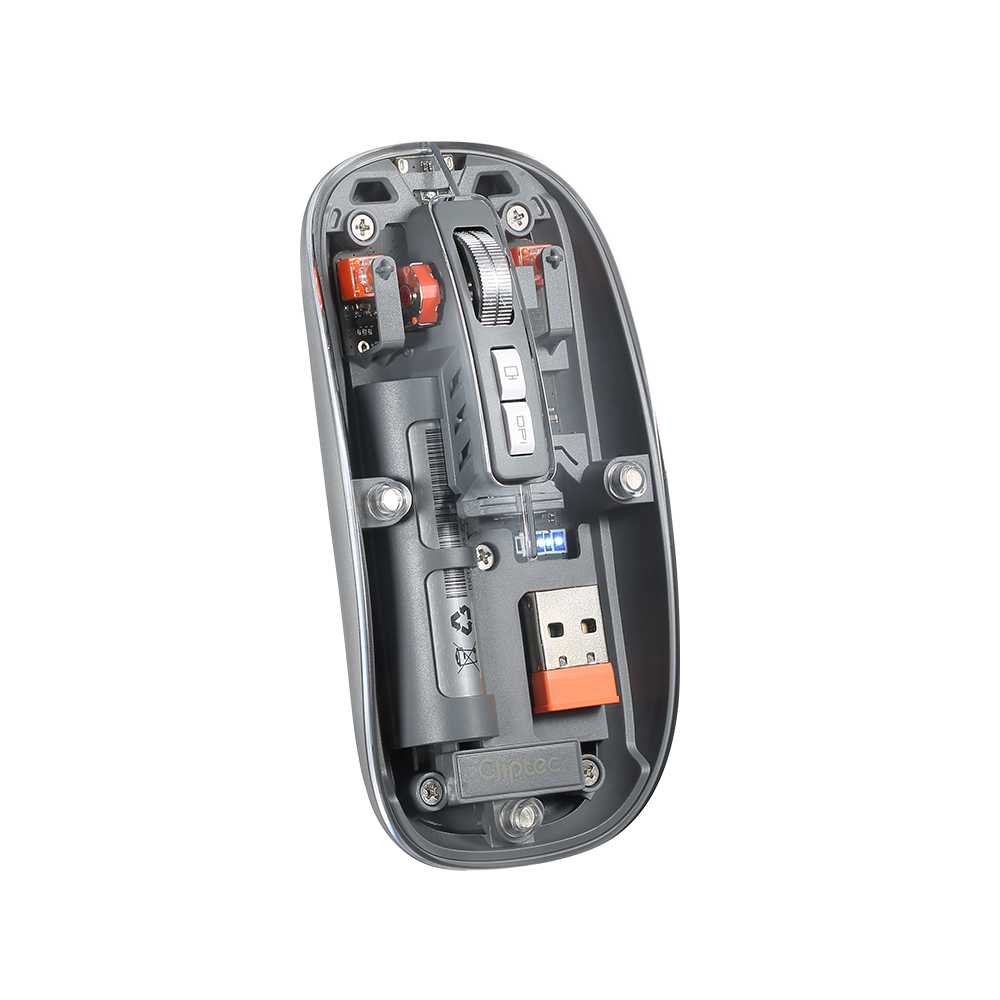 Cliptec Tietokonehiiri Transparent RZS630 langaton optinen 1600DPI