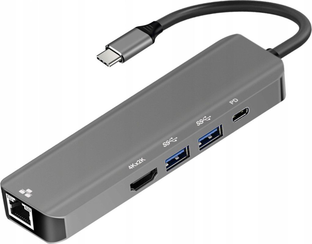 ART OEM-C15-1 5-in-1 USB-C keskitin hopeinen