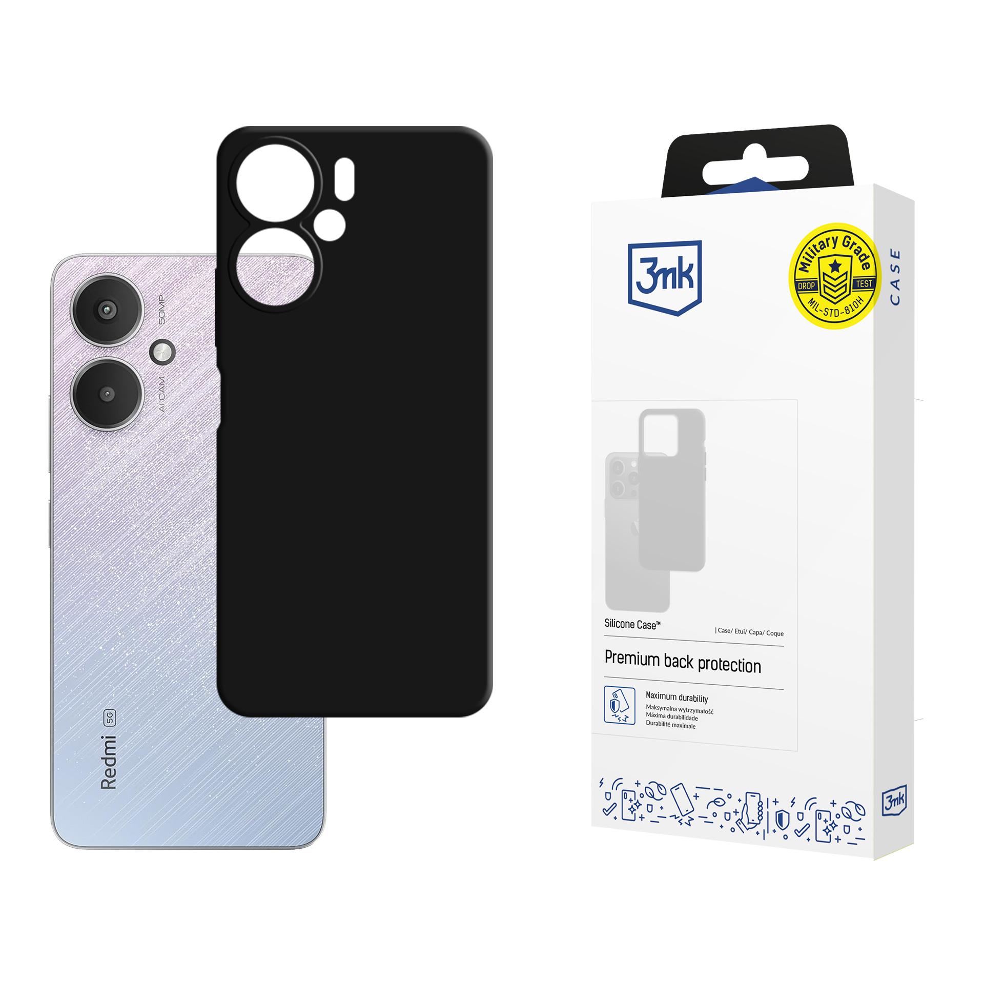 3mk Silicone Case for Xiaomi Redmi 13C 5G - black