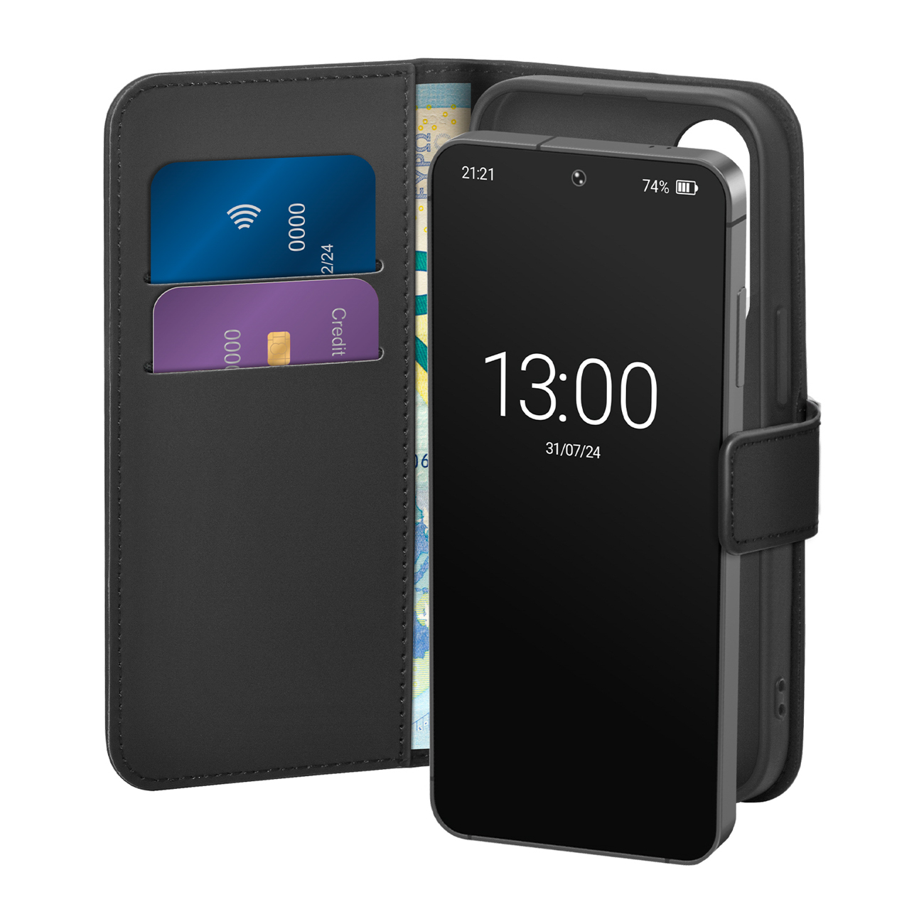 Puro Eco-Leather Case for Samsung Galaxy S26 Plus with Wallet - Black