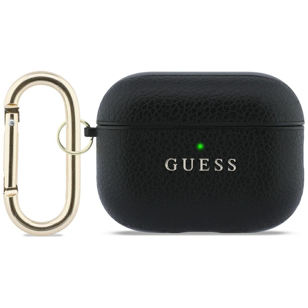 Guess Grained Classic Logo suojakuori AirPods Pro 3:lle - musta