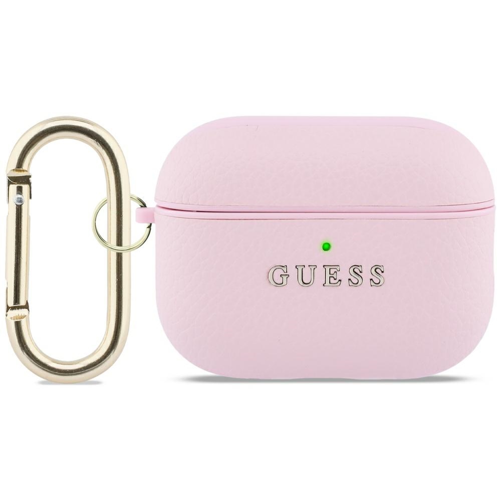 Guess Grained Classic Logo Suojakuori AirPods Pro 3:lle - vaaleanpunainen
