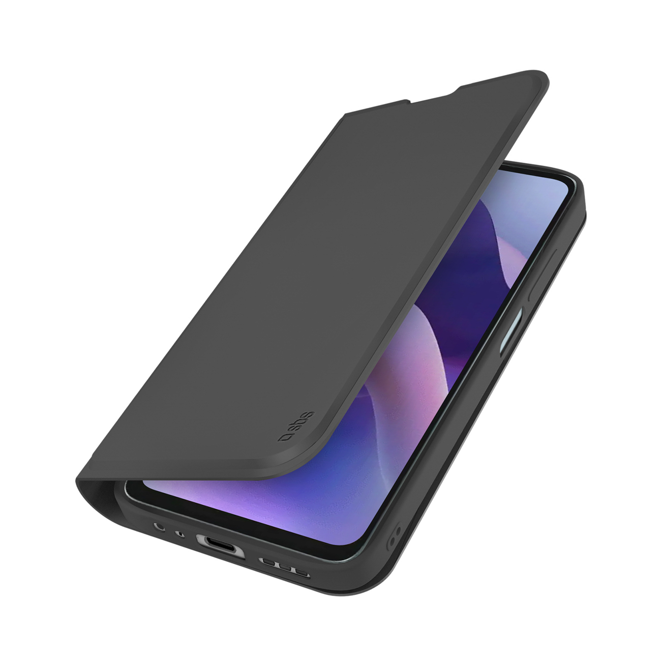 SBS Lompakko Smooth Suojakuori Motorola Moto G56:lle kääntökotelolla - Musta