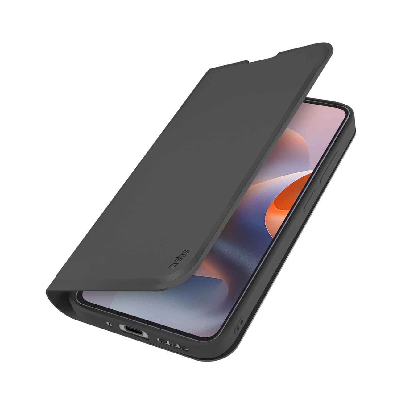 SBS Wallet Smooth Case for Motorola Moto G86 with Flip Cover - Black