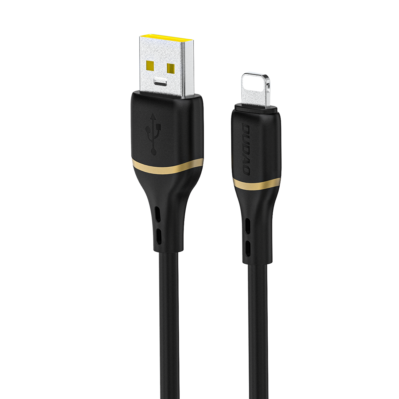 Dudao L25L 30W USB-A - Lightning kaapeli pehmeällä silikonipunoksella Lightning 1m - Musta