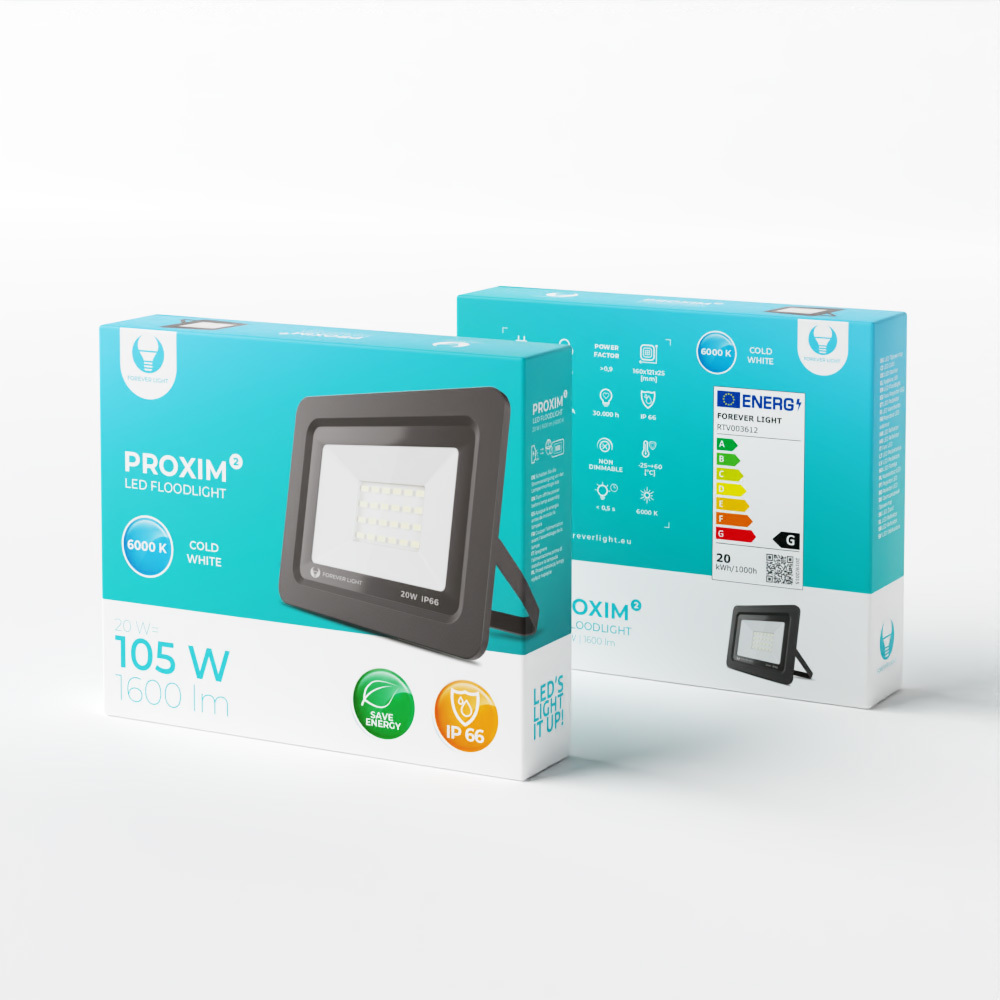 Forever Light LED Valonheitin PROXIM II 20W 6000K IP66