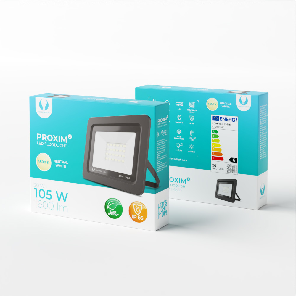 Forever Light LED Valonheitin PROXIM II 20W 4500K IP66