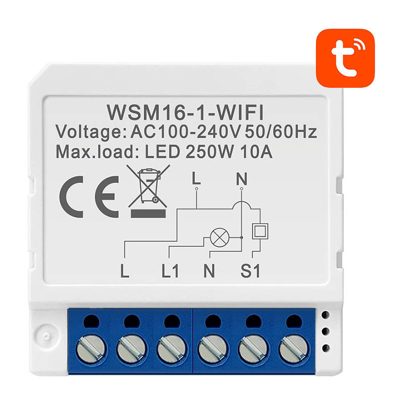Älykytkentämoduuli WiFi Avatto WSM16-W1 TUYA