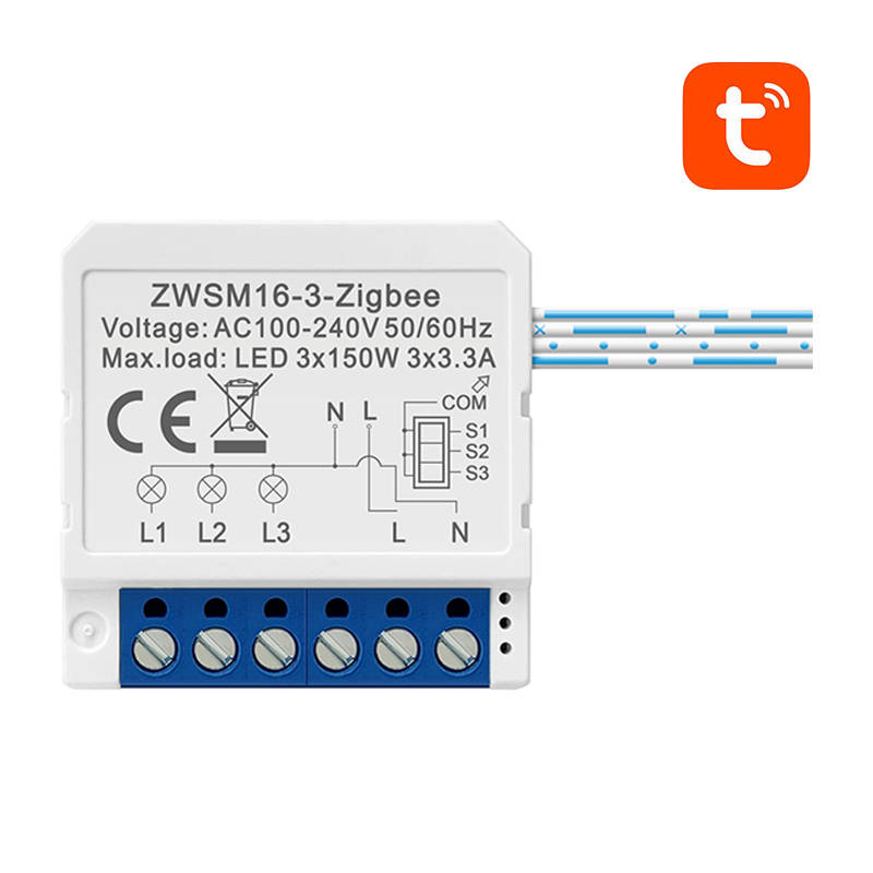 Älykytkentämoduuli ZigBee Avatto ZWSM16-W3 TUYA