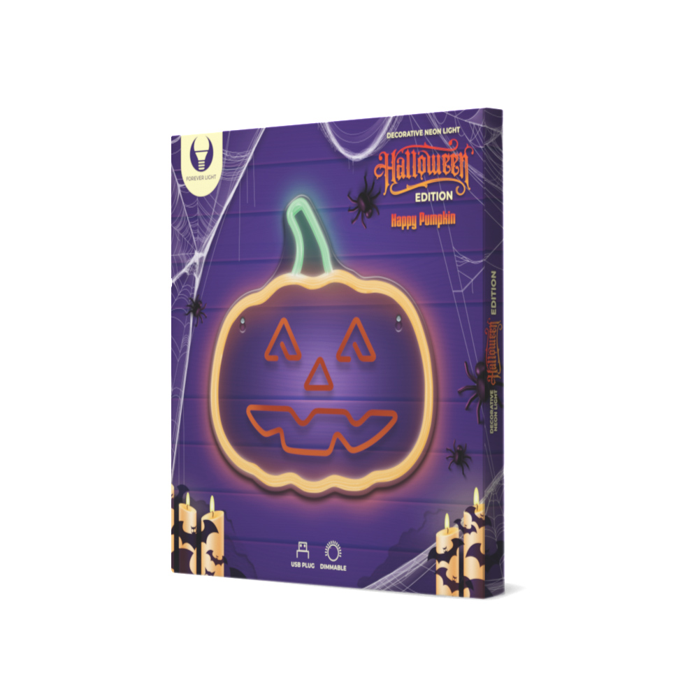 Neon PLEXI LED HAPPY PUMPKIN oranssi vihreä FPNE10 Forever Light
