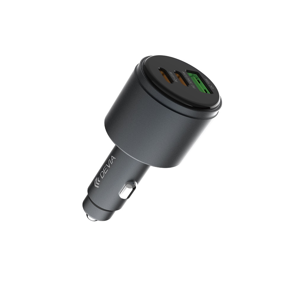Devia autolaturi Extreme Metal PD QC 116W 1x USB 2x USB-C musta