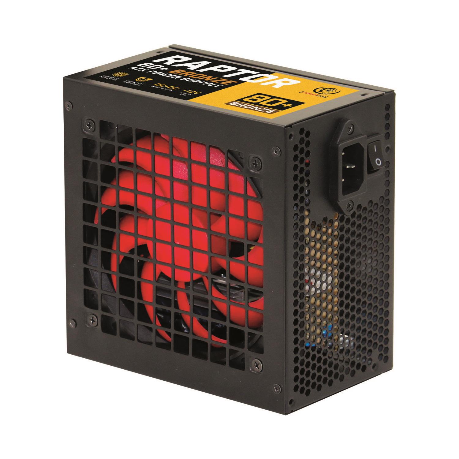 Rebeltec ATX virtalähde RAPTOR 500W 80+ Bronze, Single Rail, DC-DC