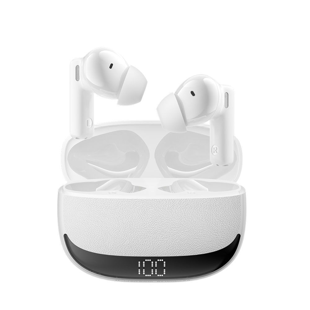 BWOO Bluetooth-kuulokkeet BW40 TWS ANC LCD-näytöllä valkoinen
