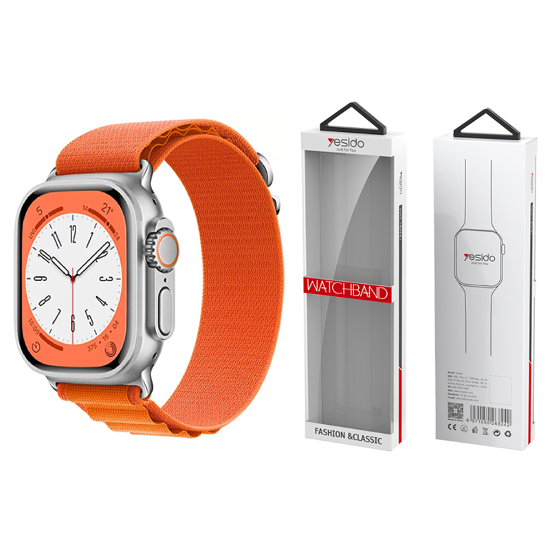 YESIDO WB24 Apple Watch urheiluhihna Loop 38/40/41 oranssi
