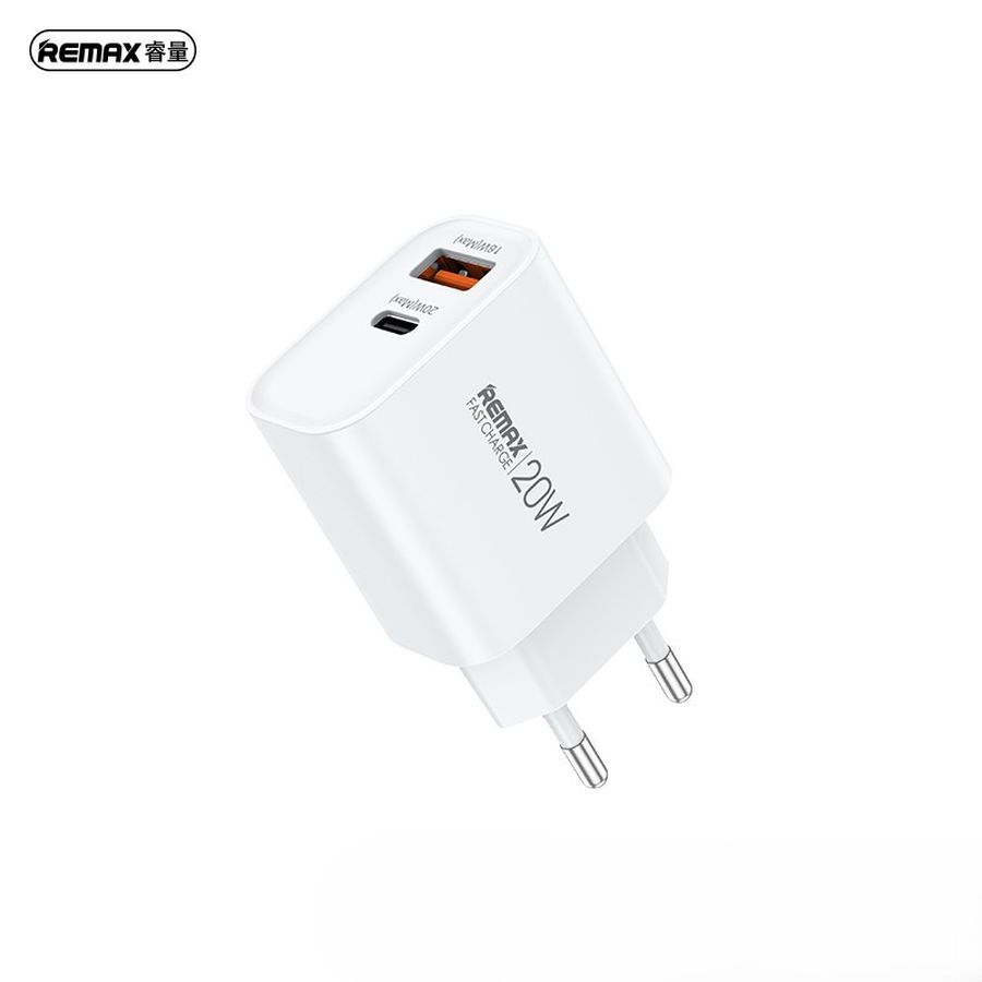 Remax Kiddy Series 20W Seinälaturi RP-U120 USB/USB-C valkoinen