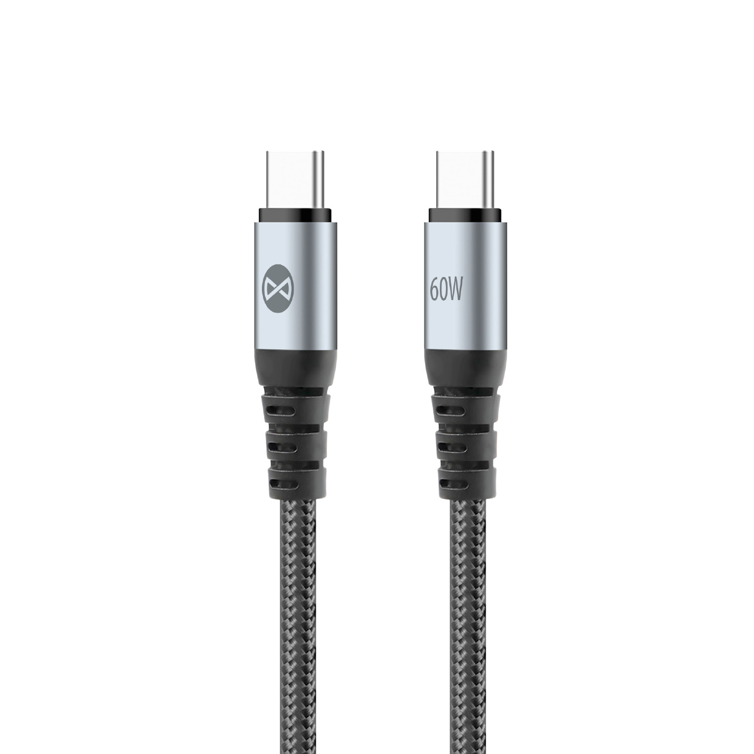 Forever Braix kaapeli USB-C - USB-C 1,0 m 60W musta