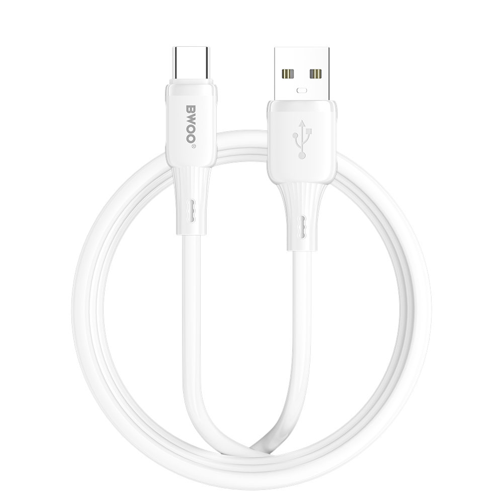 BWOO 3A silikoninen kaapeli X329C USB - USB-C 1m valkoinen