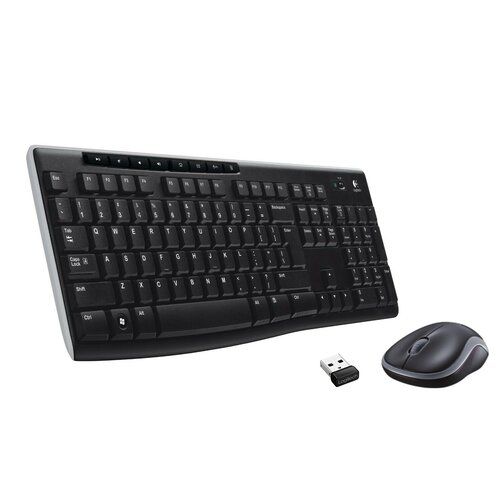 Langaton QWERTY-näppäimistön ja hiiren setti Logitech MK270, musta
