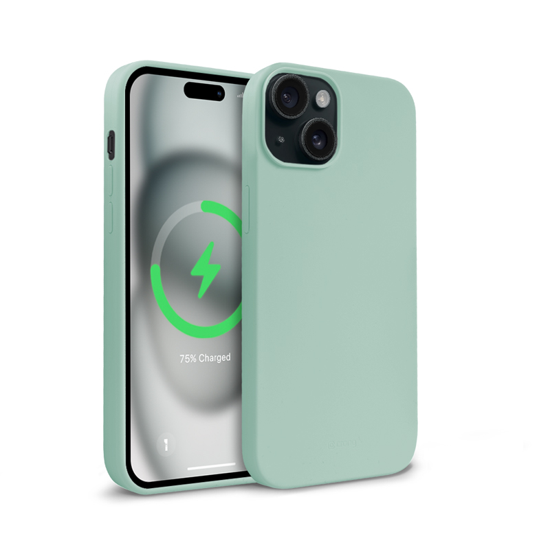 Crong Color Cover Magnetic MagSafe suojakuori iPhone 15 -laitteelle, mintunvihreä