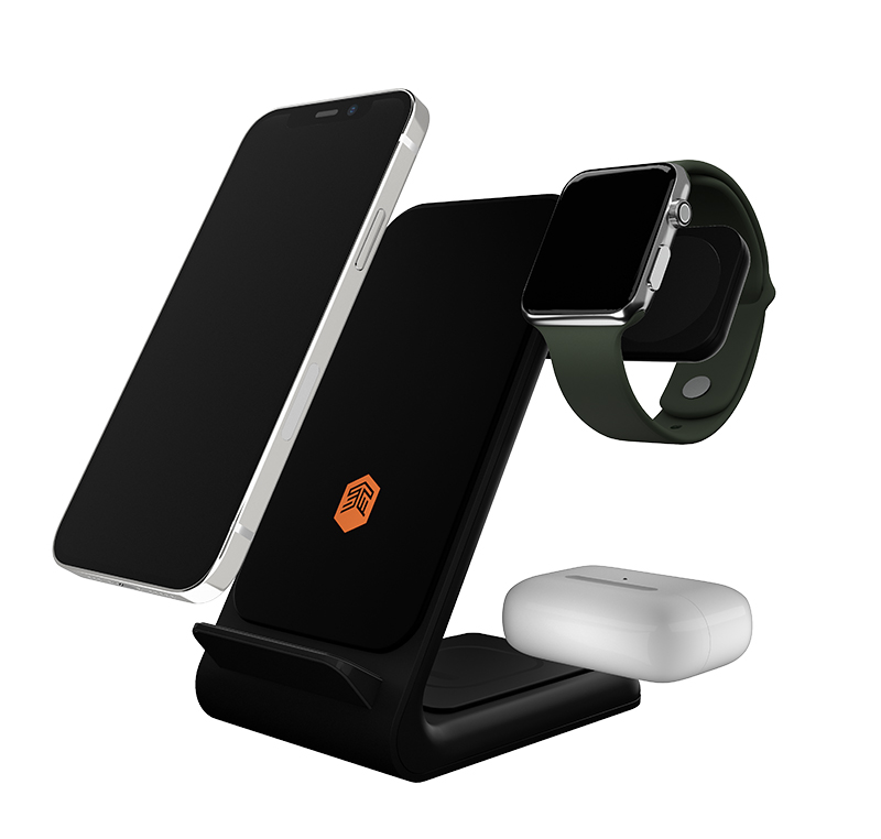STM ChargeTree Swing 3-in-1 charging station for phone, AirPods and Apple Watch, black