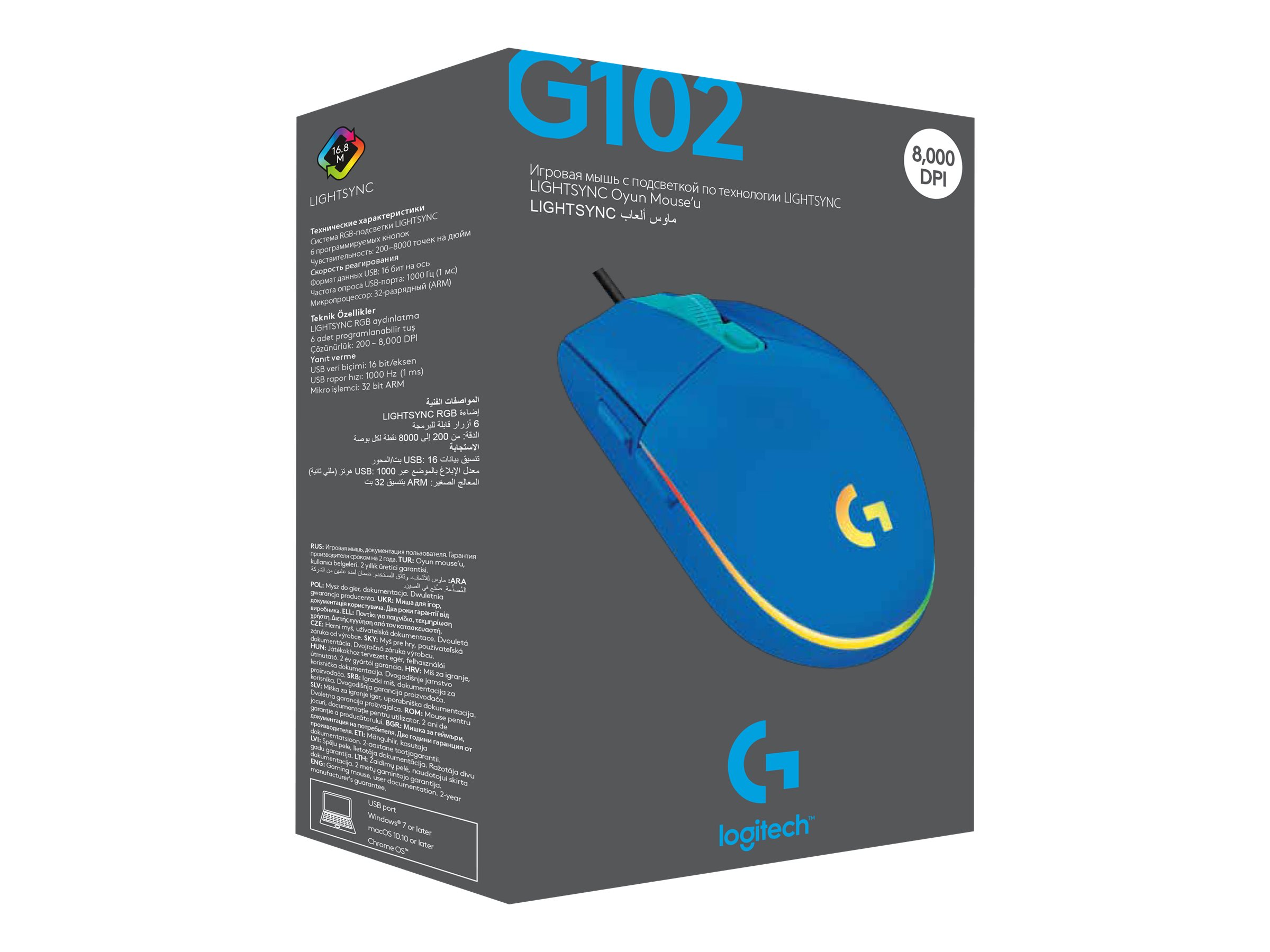 LOGI G102 Lightsync Blue EER