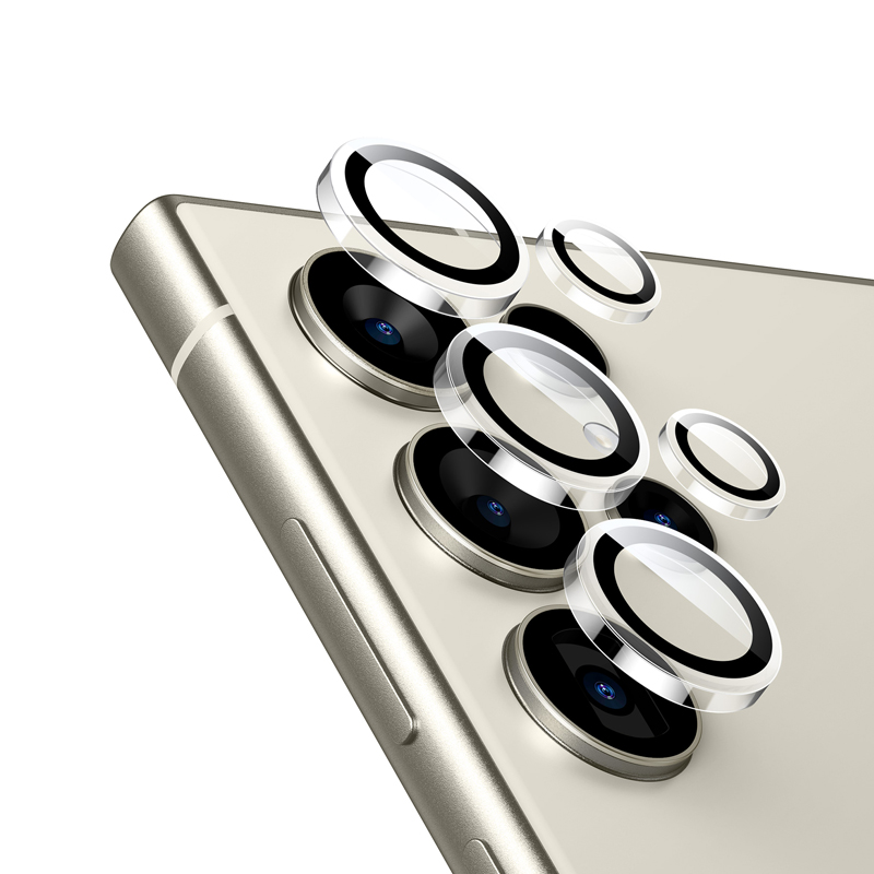 Crong Lens Ring karkaistu kameran linssisuoja Samsung Galaxy S24 Ultra -laitteelle, läpinäkyvä
